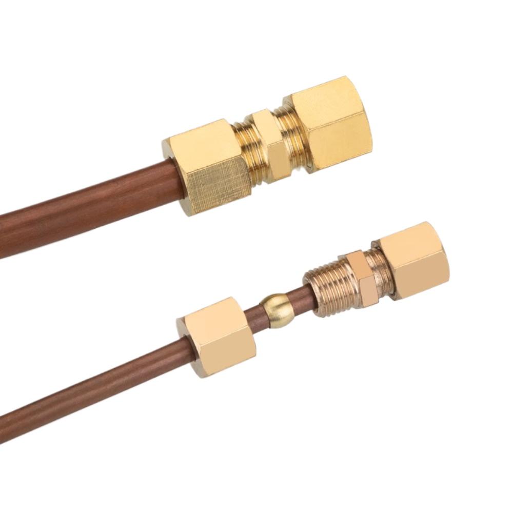3 4 5 6 8 10-42mm1/8" 3/16" 1/4" 5/16" 3/8"-7/8" Unión de Compresión de Tubo Pulgada Conector de Latón para Tubería Sistema de Lubricación de Aceite