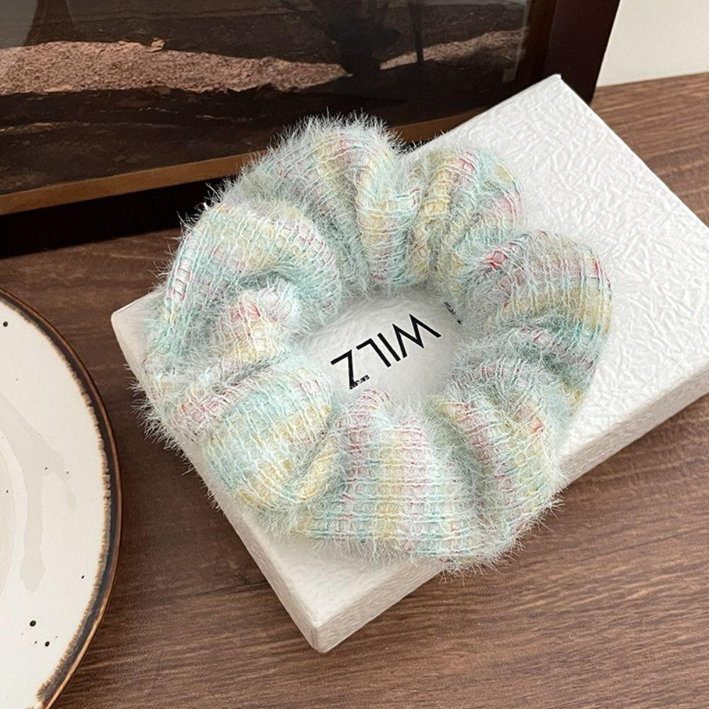 Rubber Band Sweet Knitted Hair Rope Korean Style Knitted Hair Hoop Winter Plush Scrunchies  Daily