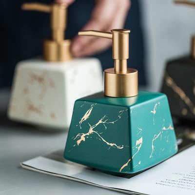 Luxury Ceramic 260ml Marbling  Soap Dispenser Liquid Soap Bottle Lotion Dispensing Pump for Bathroom Accessories