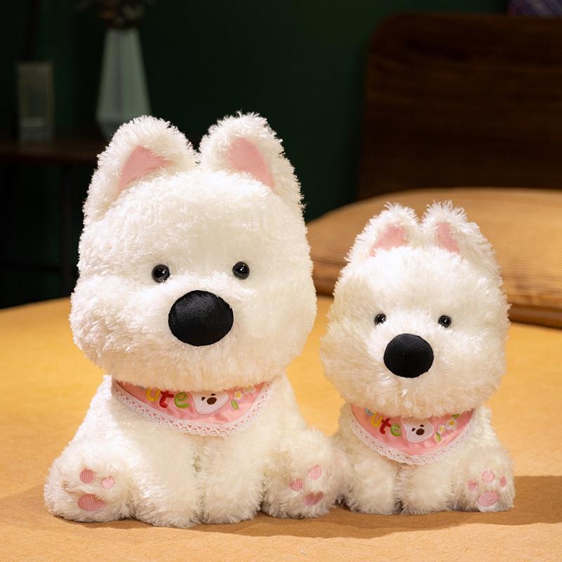 30/40cm Lovely White Dog Plush Toy Stuffed Animal West Highland White Terrier Plushies Cute Puppy Doll Gifts