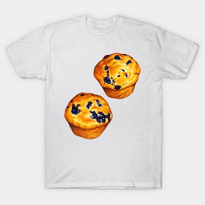 T-Shirt Damen Blueberry Muffin Harajuku Print Kawaii Tshirt Sommer Kurzarm Damen T-Shirt Top T-Shirt