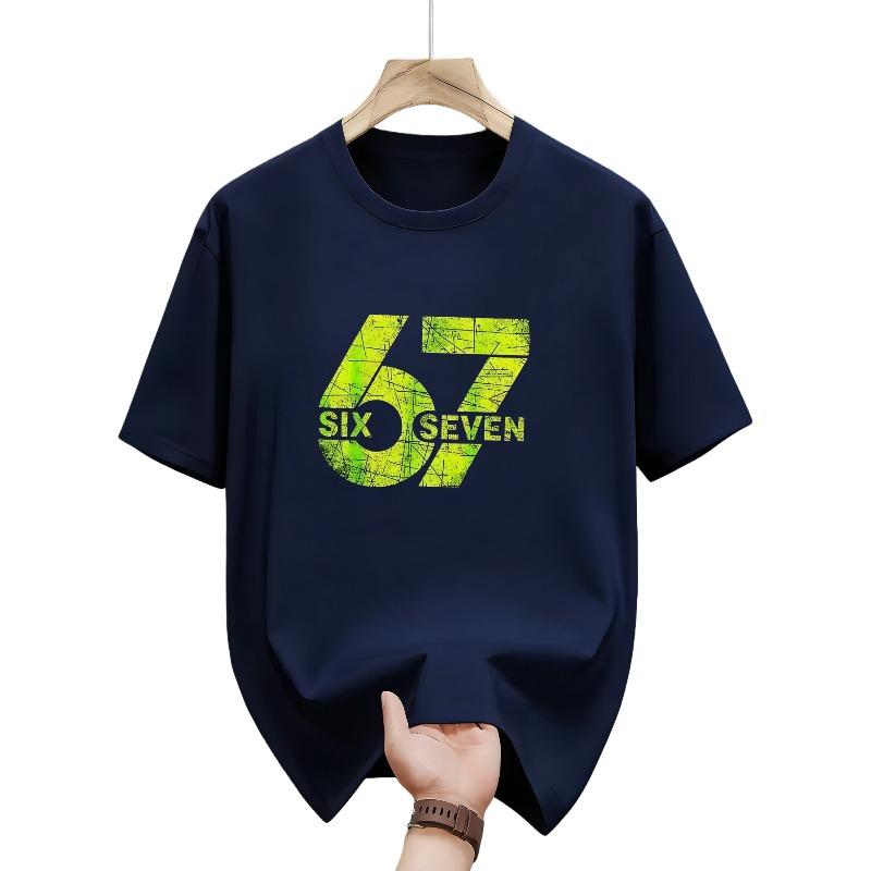 Mens Roundneck Tshirt 67 Size Retro Digital Pattern Design for Casual and Fashionable Outdoor Wear Tshirt