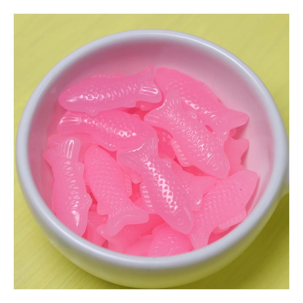 100pcs Mini Flatback Fish Cabochon 3D Miniature Fishes Doll House Cartoon Animals Accessories Kitchen Set Kids Gift
