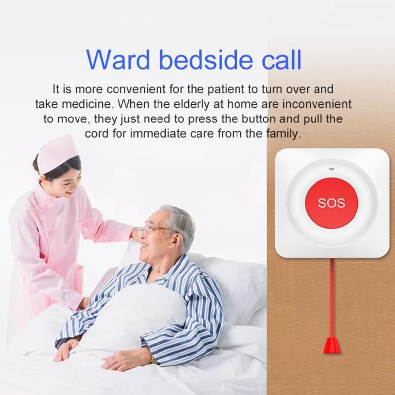 Elderly Assistance Wireless Panics Button, Handheld Call Systems Easy Push Alerts for Immediate Help In Urgent Situation