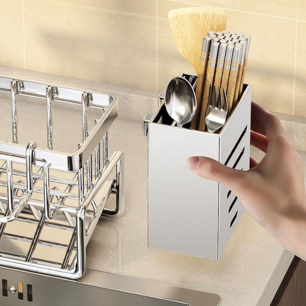 Large Capacity Sink Drain Rack Self-Draining Soap Drainer Towel Rack Dishcloth Rack  for Home