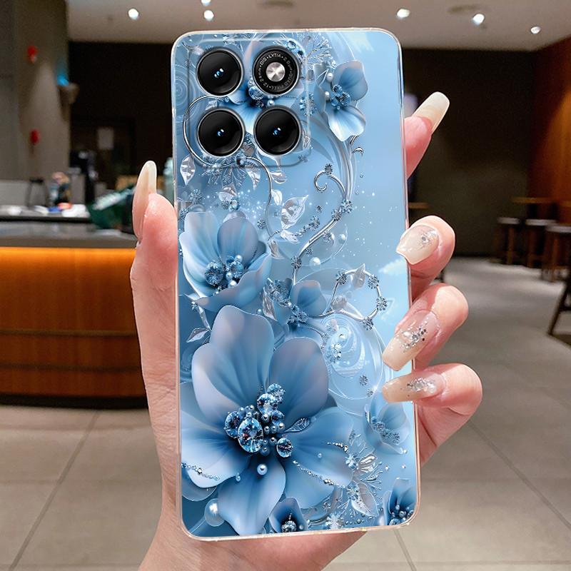 Etui Na Motorola Edge 70 Fusion Przezroczyste Luksusowe Modne Motyl Kwiaty Miękki TPU Silikonowy Pokrowiec Na Telefon dla Edge70 Fusion Zderzak
