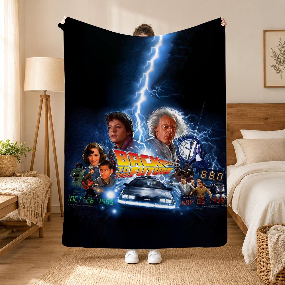 Back To the Future Movie Throw 240g Flannel Blanket, Suitable for Sofas, Beds, Offices, Exquisite Gift Blankets