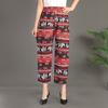 Pantaloni Casual Estivi da Donna Taglia Forte in Seta Ghiaccio Elasticizzata - Larghi, Vita Alta Elastica per Mezza Età e Anziani