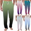 Men's Casual Pajama Pants With Pockets | Tie, Gradient Printed Plain Weave, Loose Fit Elastic Waist For Home Wear