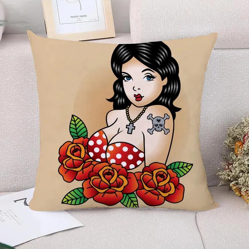 

Sexy Girl Cushions for Decorative Sofa Cushion Cover Couch Pillows Throw Pillow Covers Decoration Living Room Short Plush 66x66cm