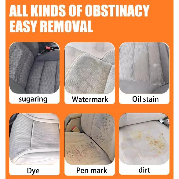Car Interior Cleaner Leather Fabric Roof Cleaning Washing-Free Safety Belt Cleaner Powerful Stain Removal Auto Detailing