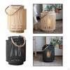 Pastoral Rattan Candle Lanterns Cage Holder Farmhouse Lantern Table Lamp for Indoor and
