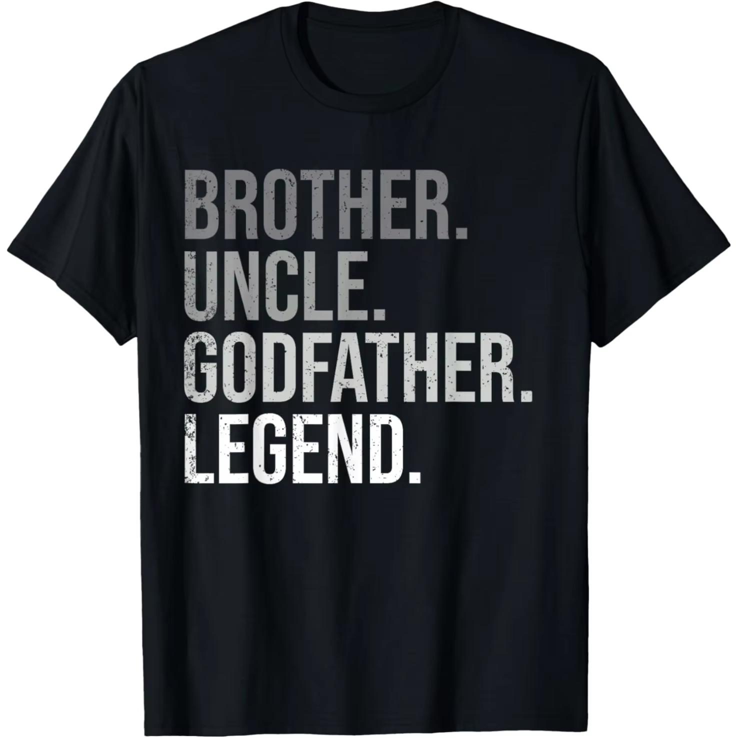 Brother Uncle Godfather Legend Fun Best Funny Uncle T Shirt Men Cotton Humor Streetwear Fathers Day Uncle Unisex Loose Clothing M