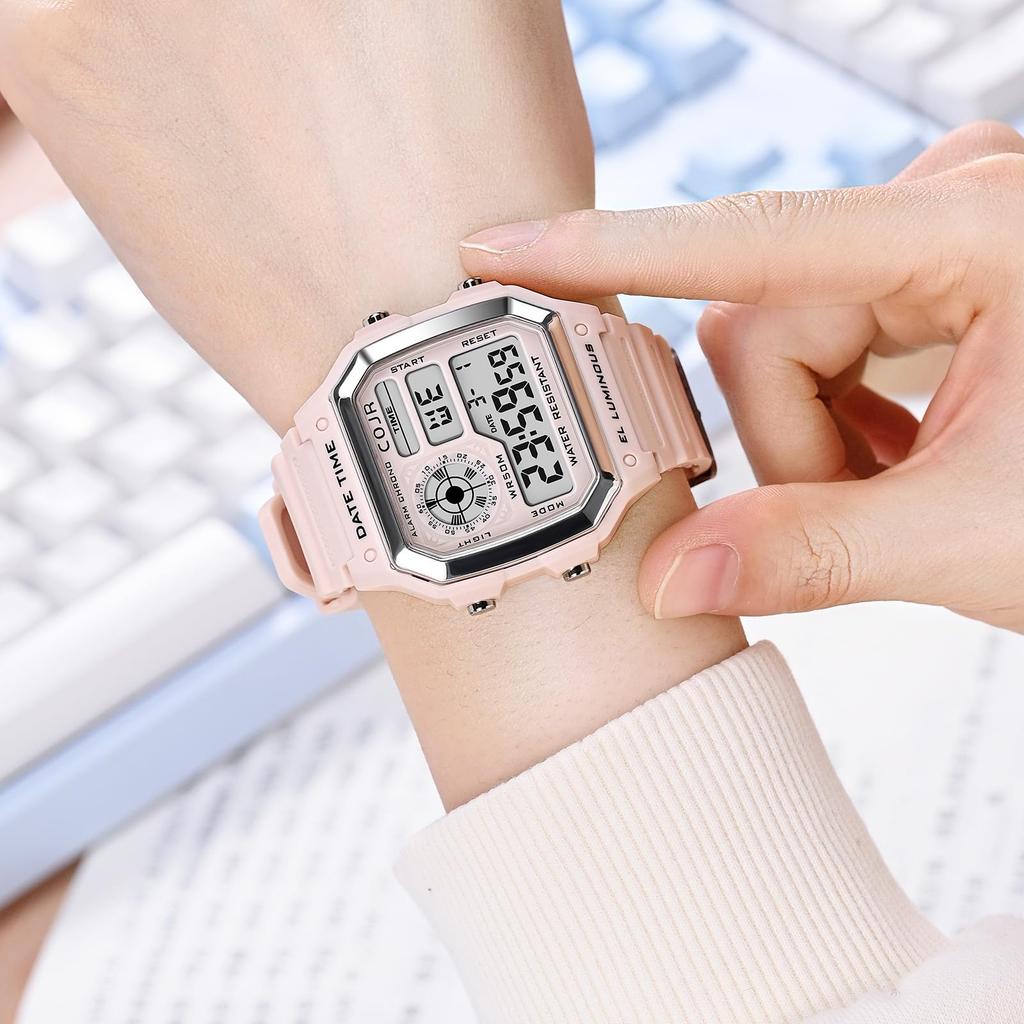 Digital 5 ATM Water Day of the LED Color Perfect for Running and Outdoor Includes Japanese and English Instruction Manual [COJR] Men's Watch,