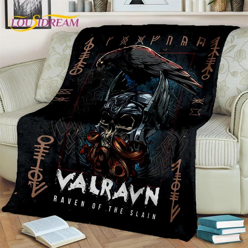 Odin Wikinger Symbol Valknut Nordisch Valhalla Decke, Weiche Überwurfdecke für Zuhause Schlafzimmer Bett Sofa Picknick Reisen Büro Abdeckung Kind