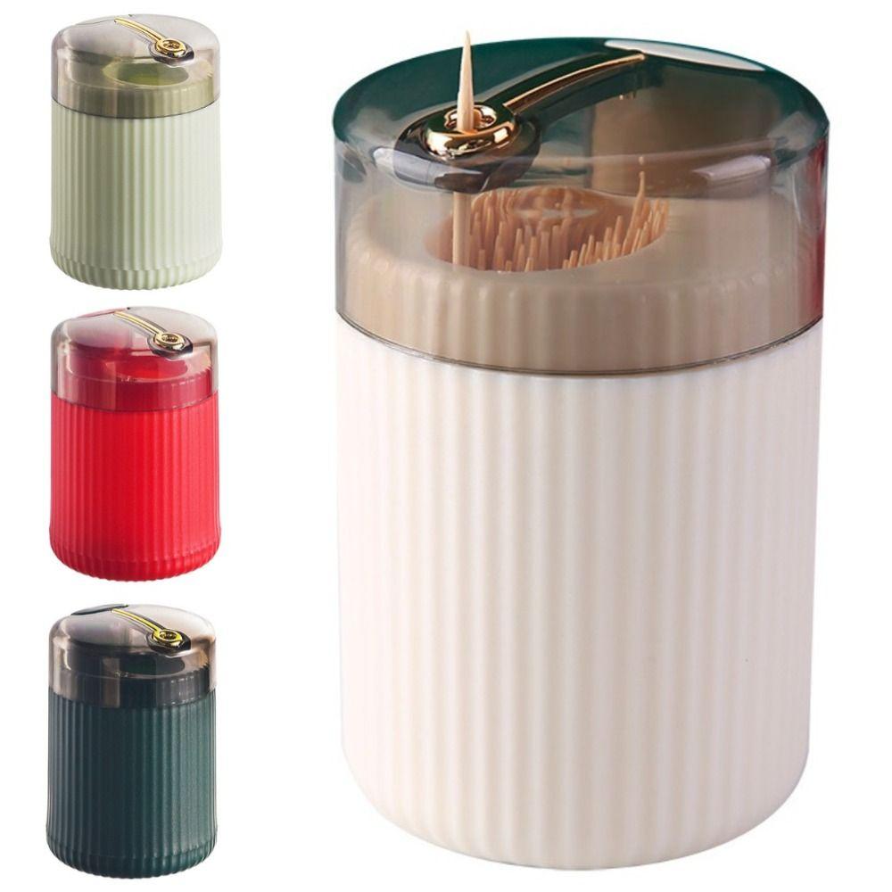 Automatic Toothpick Storage Box Push Type Plastic Toothpick Holder  Dining Table