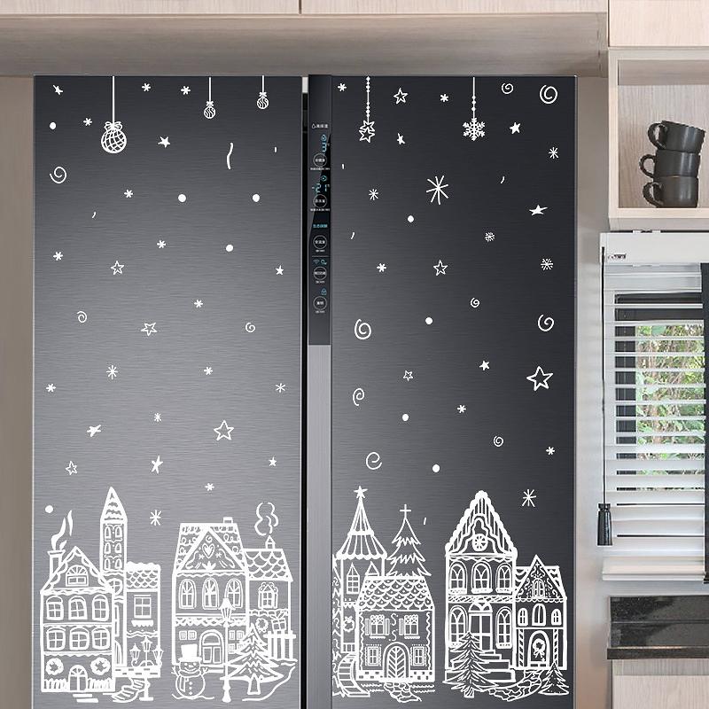 4pcs Snowflake Decals Window Decoration Large Christmas Window Clings Party Ornaments Double-Sided Xmas 20x30cm