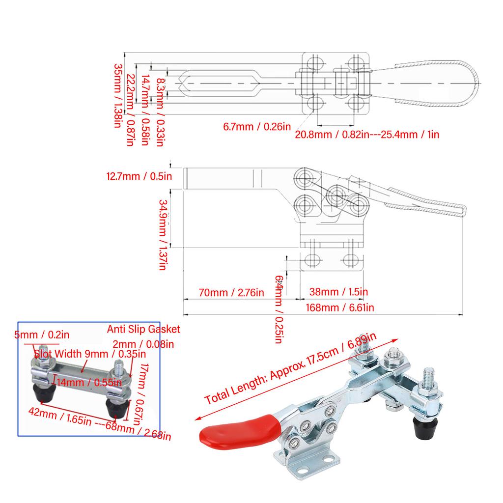 FA2008B Iron Double-Ended Quick-Release Clamp Clamping Device Horizontal Clamp Welding Positioning Fixture