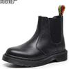 Boots Women's Lychee Pattern Soft Leather Locomotive Boots Leather Short Boots Men's and Women's