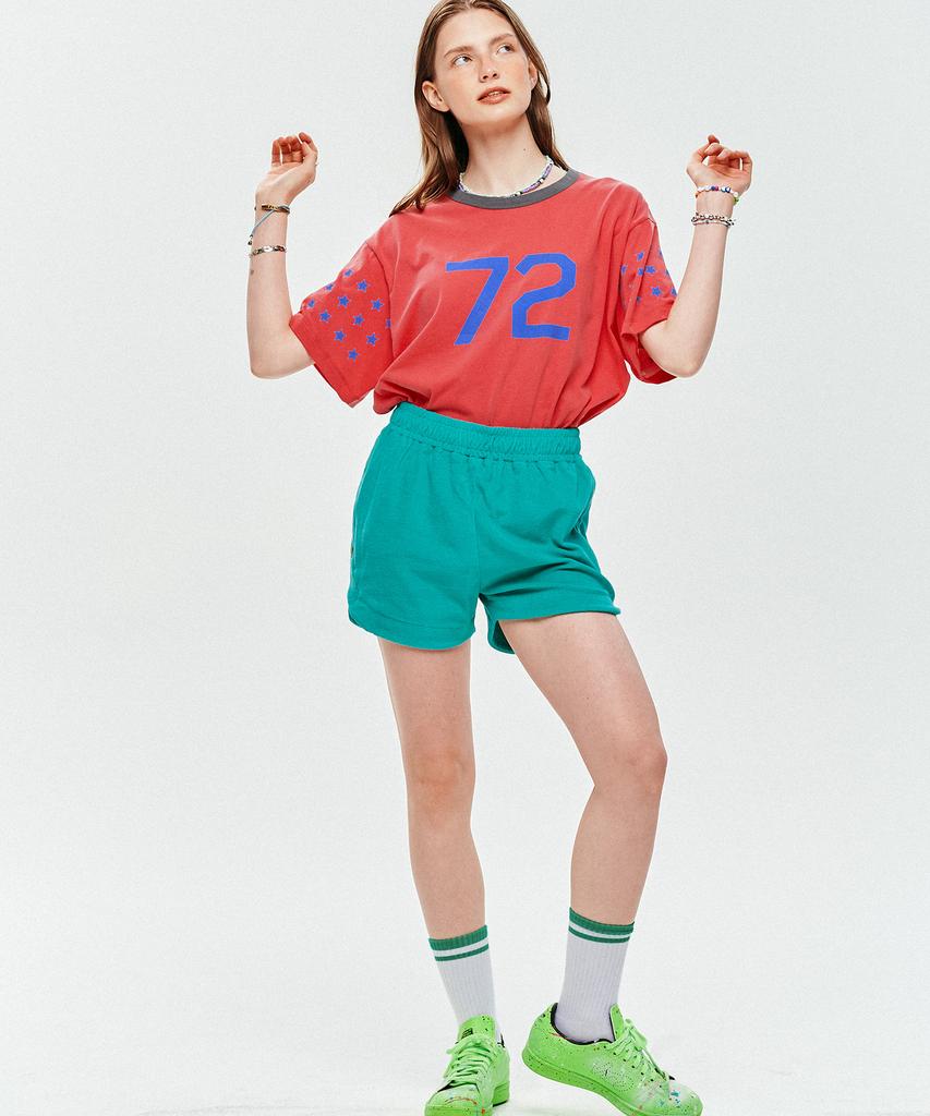 LESONNET Button Shorts Emerald Green