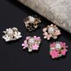 Engood 50Pcs Three-Flower Rhinestone Butterfly Pearl Buttons Wedding Decoration DIY Hair Sewing Trim Embellishments Craft ZJ79