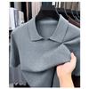 Men S Short Sleeve Turn Down Collar Knit Sweater Thin Casual Top