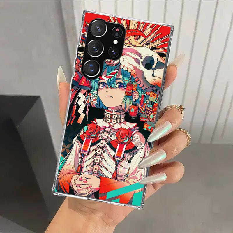 Japanese Style Anime Girl Phone Case for Samsung Galaxy S26 S24 S23 Ultra S25 Edge S22 S21 Plus S20 FE + Soft Print Shell Funda