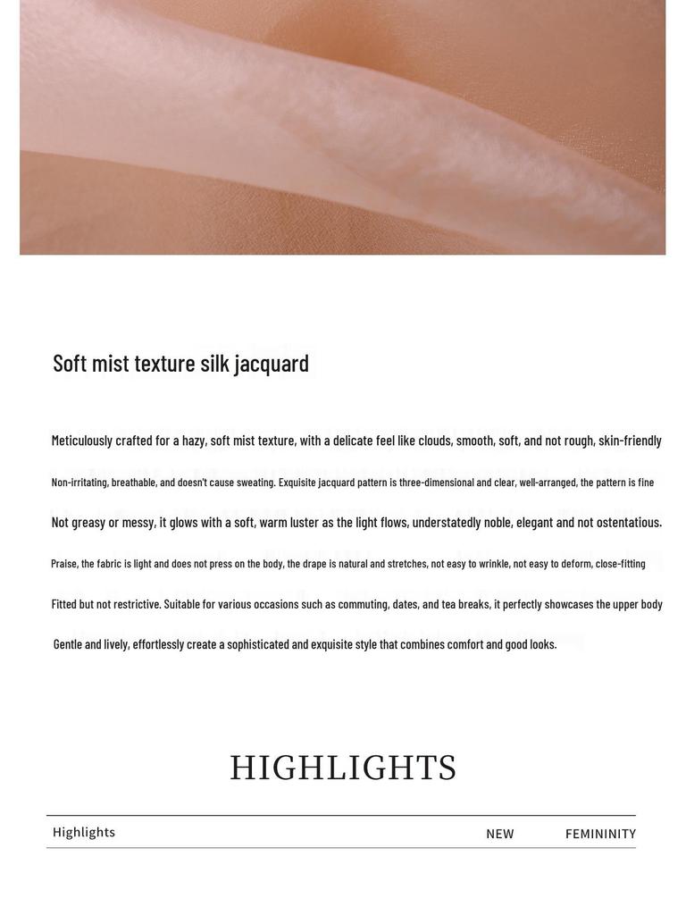 Elegant Silk Jacquard Stand Collar Shirt - Spring Style