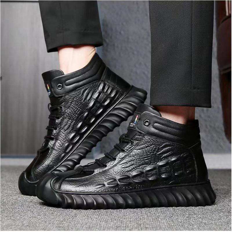 Men's Winter Cotton Shoes High-top Soft-soled Velvet Thermal Casual Men's Shoes Outdoor Hiking Martin Boots Cotton Boots