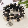 Bohemian Layered Beaded Bracelet with Life Tree Pendant
