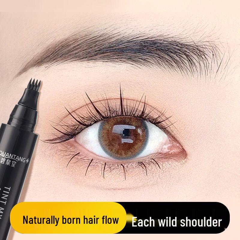 

Двуязычный карандаш для бровей с микрорезьбой с 4 зубцами: Корейский стиль, Стойкий, Водостойкий, Потостойкий 5# English Natural Black