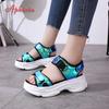 Aphixta 1.968 inch Platform Women Sandals 2025 New Ladies Hook & Loop Shoes Women's Wedges Shoes Summer Sandals