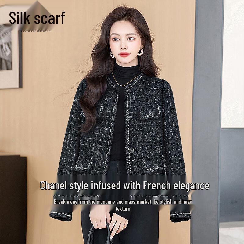 

Sibald Women s Plaid Tweed Jacket M