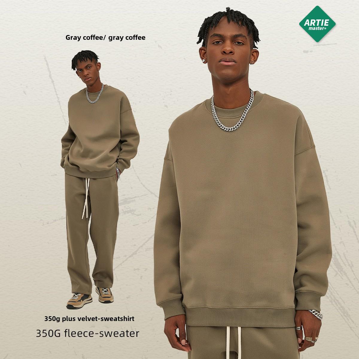ARTIE Мужская толстовка свободного кроя с круглым вырезом Dopamine Plus Velvet 2024 ОсеньЗима L серыйкофейный 2733₽