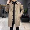 Autumn Men's Casual Mid-length Jacket Mid-length Windbreaker Men's Spring and Autumn Handsome Thin Large Size
