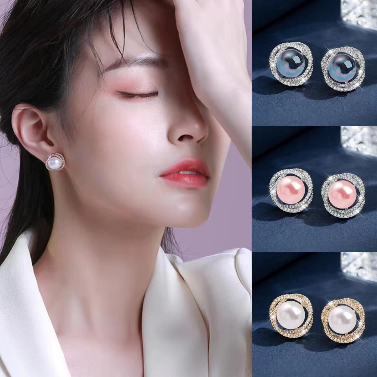 

S925 Серебряные иглы с жемчугом Серьги Ювелирные изделия Леди Подарки Лучший подарок