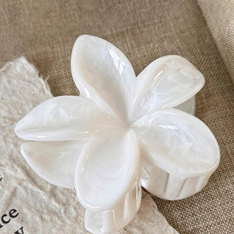 1pc Women 8cm/3.15 Inch Pink, White, Blue Flower Shaped Plastic Hair Clips, Cute Large Size, Lightweight, Fashion Versatile, Elegant, Minimalist Style