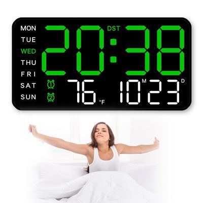 Digital Alarm Clock Electronic Wall Clock Large Number Display Boarderless Wall-mounted Clock Desk Alarm Clock for Home Office