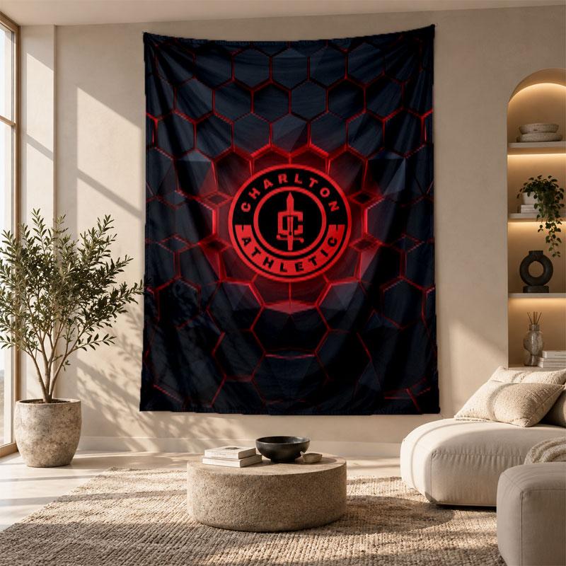 Dekorativer Wandteppich, Charlton Athletic FC Aufdruck Wandkunst, Leichte Wanddekoration Für Schlafzimmer Hintergrund