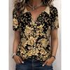 Summer Women's Hawaiian Tropical Pattern Shirt Lapel Collar Short Sleeve Casual Button Up Shirts for Vacation Outfits Tops