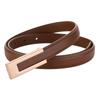 Fashion Leather Slim Waist Women's Matching Dress Suit and Jeans Black Belt Luxury Metal Buckle Soft Cowhide Belt