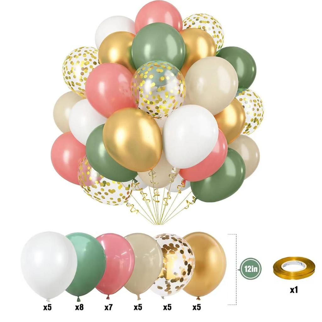 35 Stück Rosa, Grüne und Lila Luftballons Valentinstag Geburtstag Hochzeit Dekoration Jahrestag Geschlechtsenthüllung Bögen Set