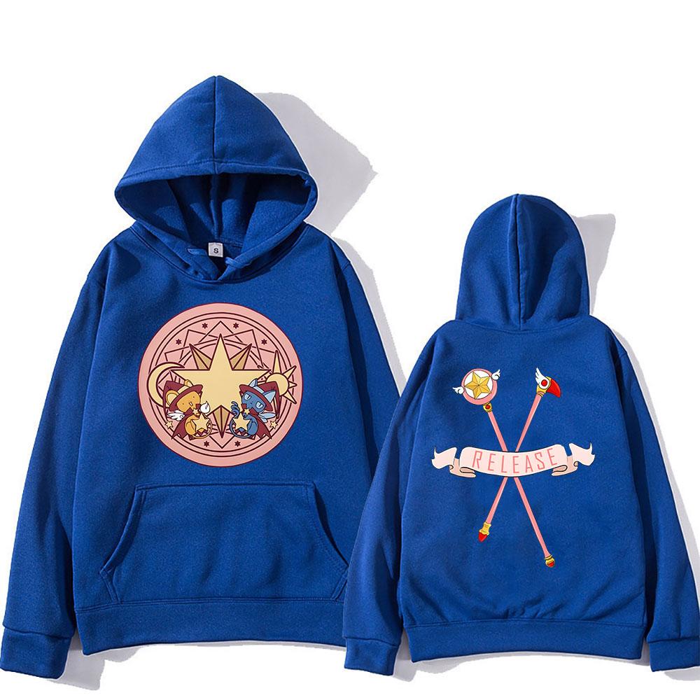 Cardcaptor Sakura-serien Magisk cirkel Släpp Huvtröjor Långärmad Dam/Herr Tecknad Sweatshirts Vinter Vardaglig Bekväm Pullovers med huva