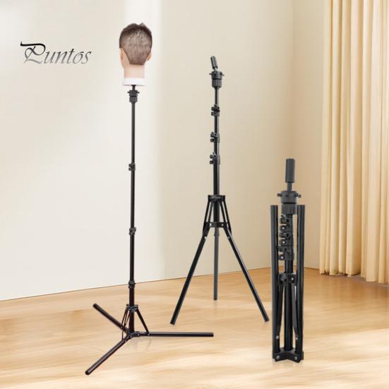 Hairdressing Training Wig Stand 0.5/1.6M Mannequin Head Stand, Height Adjustable Display Tripod for Cosmetology, Training, Styling Hair Perming