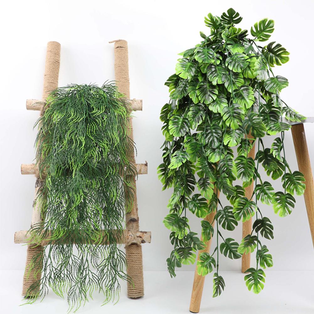 80cmPersian Fern Leaves Vines Home Room Decor Hanging Artificial Plant Plastic Leaf Grass Wedding Party Wall Balcony Decoration
