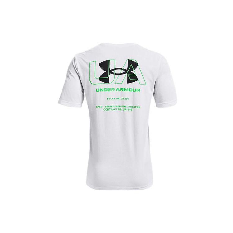 Under Armour Logo Print Crew Neck T-Shirt Men Tops White 1366443-100