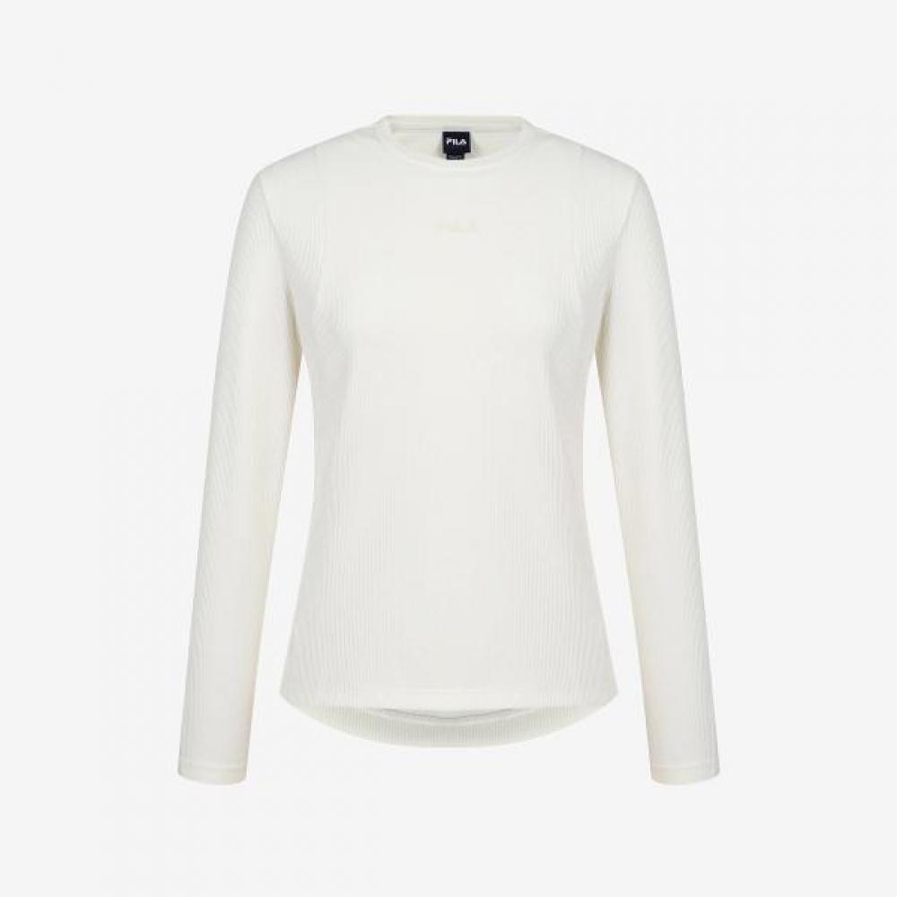 Fila Tech PleaTs Long Sleeve T shirT CREAM/W90