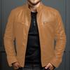 Giacca in Pelle da Uomo, Stile Europeo e Americano, Vestibilità Slim, Taglie Forti, per Autunno e Inverno.