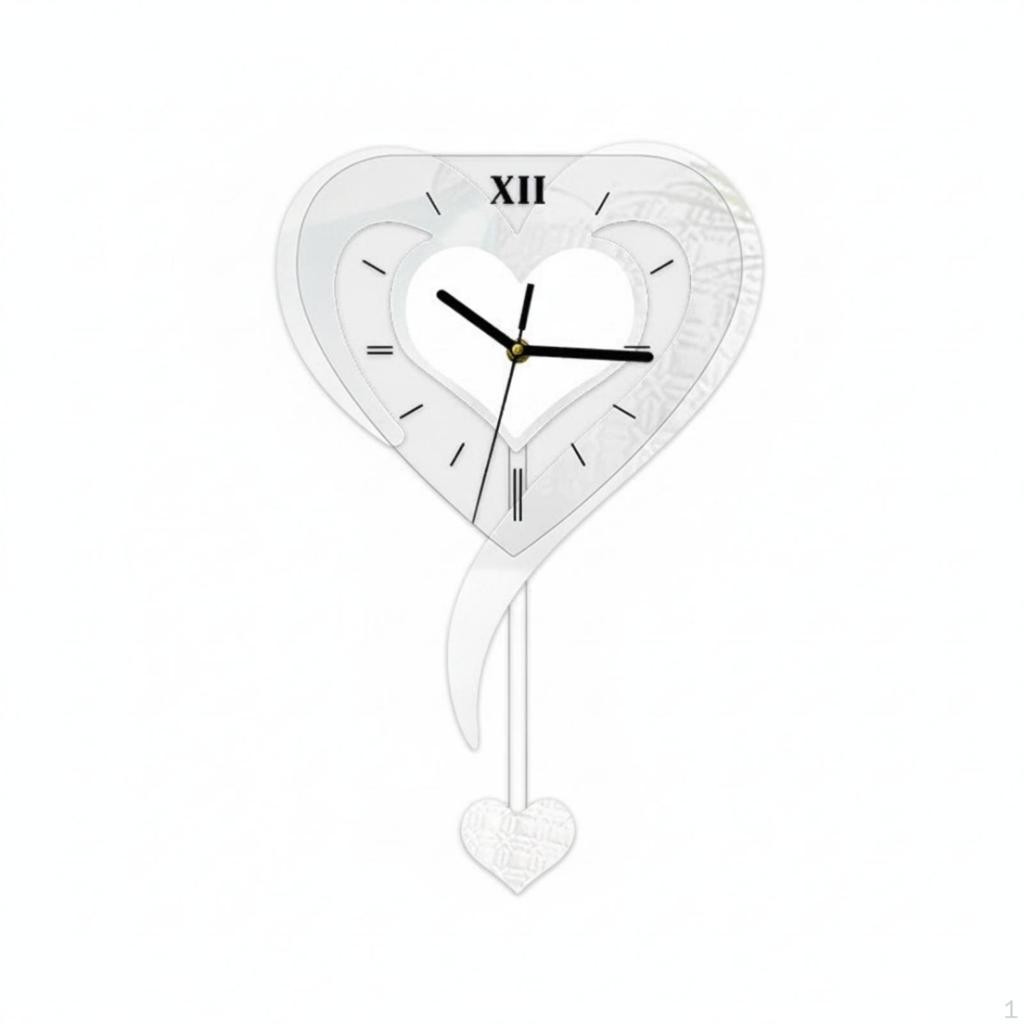 Decorative Hanging Clock Silent Wall with Pendulum Non Ticking Timepiece for Living