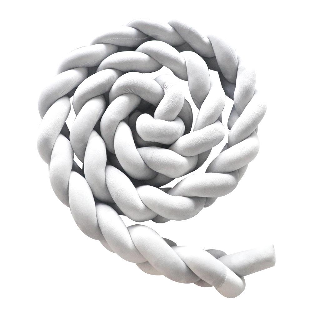 Nordic Cable Knit Crib Bumper - Three-Strand Braid Knotted Rope Pillow